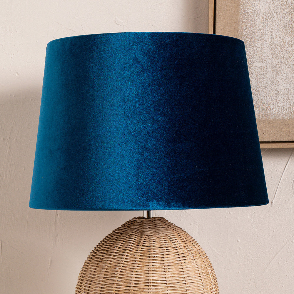 Aida 50cm Sapphire Velvet Tapered Lampshade } OUTLET