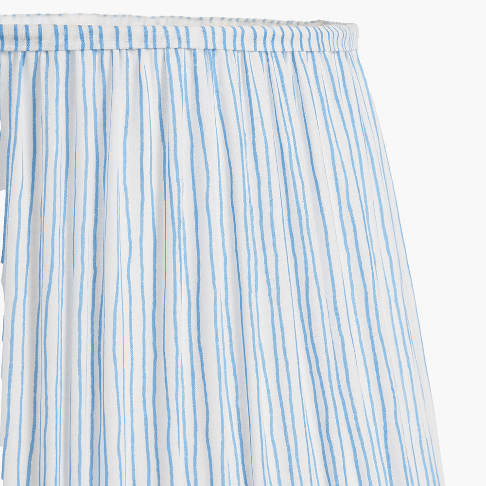Thiago 35cm Ocean Blue Stripe Mushroom Pleat Tapered Lampshade