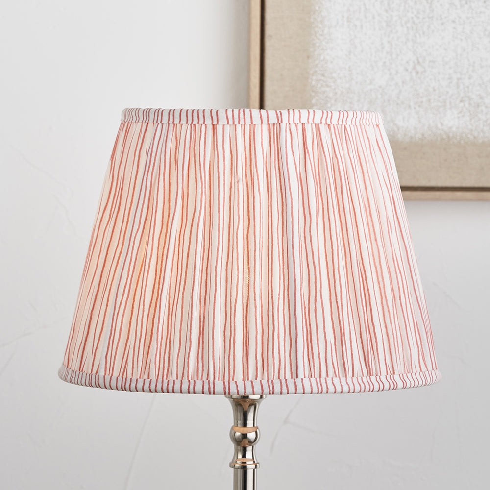 Thiago 40cm Cinnamon Stripe Mushroom Pleat Tapered Lampshade
