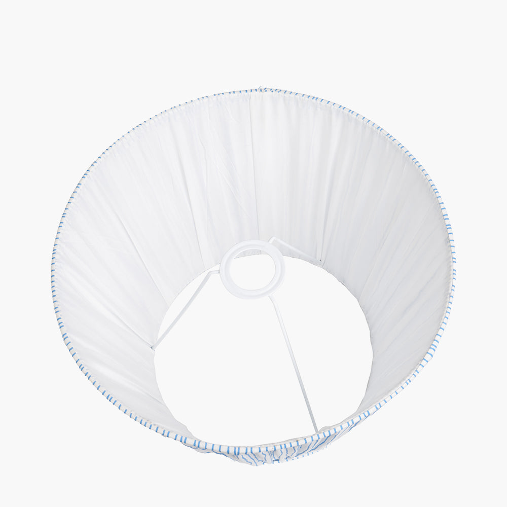 Thiago 40cm Ocean Blue Stripe Mushroom Pleat Tapered Lampshade