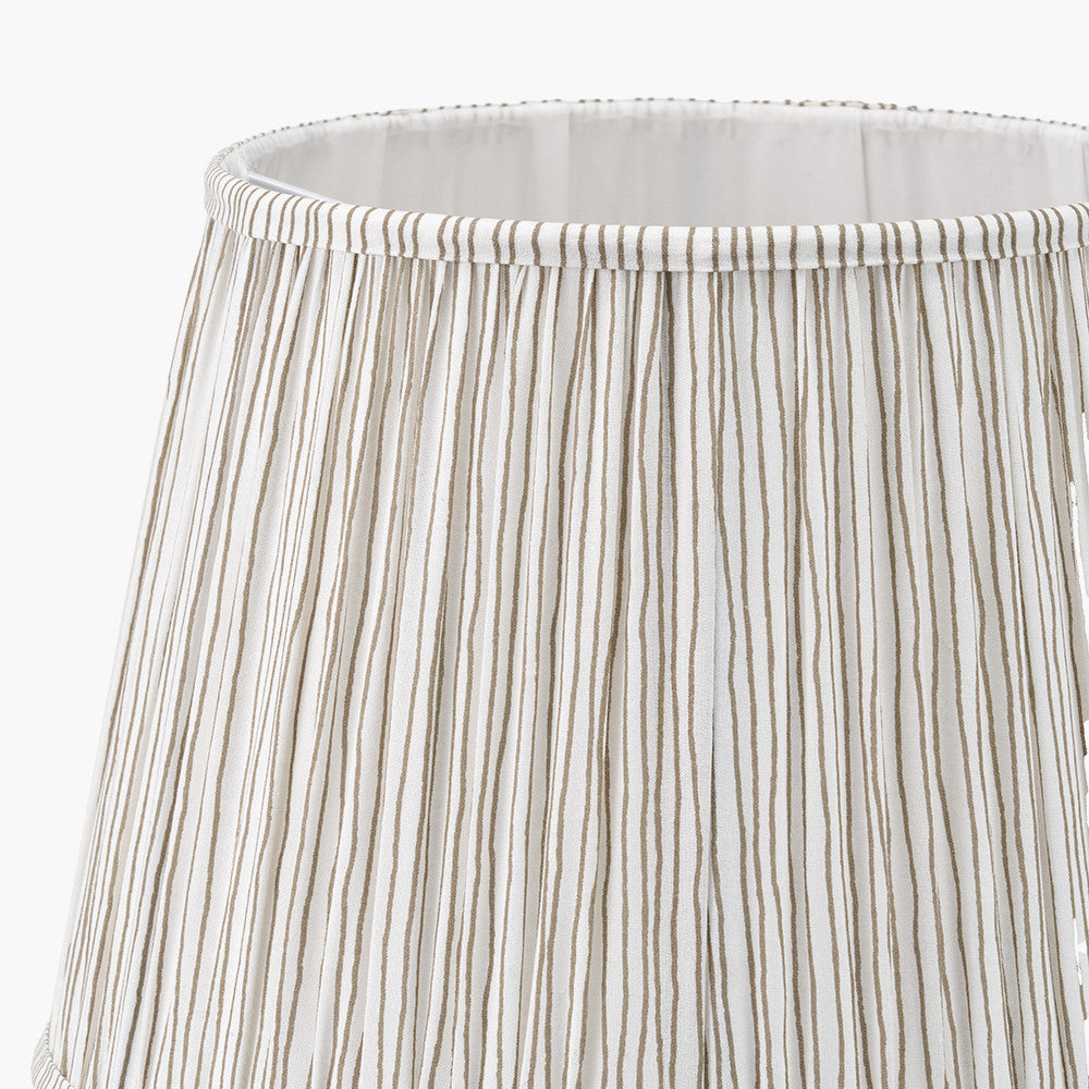Thiago 45cm Natural Stripe Mushroom Pleat Tapered Lampshade