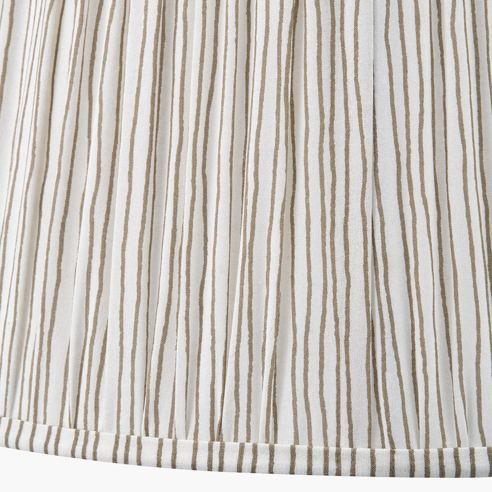 Thiago 45cm Natural Stripe Mushroom Pleat Tapered Lampshade