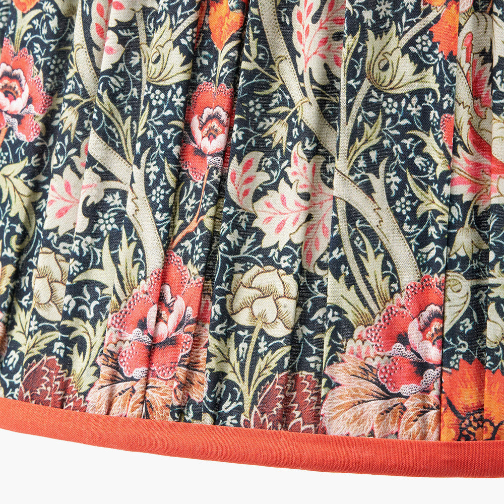 Floressa 45cm Red Floral Patterned Mushroom Pleat Tapered Lamp Shade
