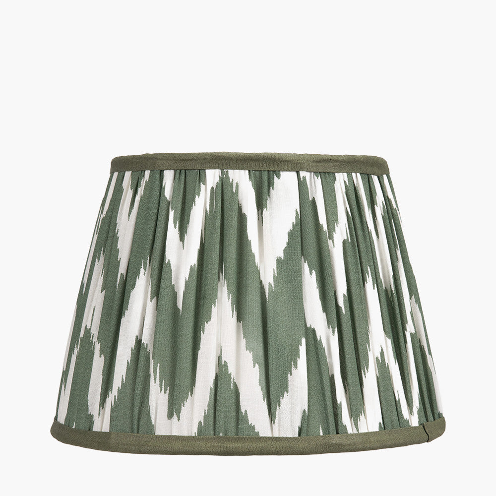 Kamilah 25cm Sage Chevron Pattered Mushroom Pleat Tapered Lampshade