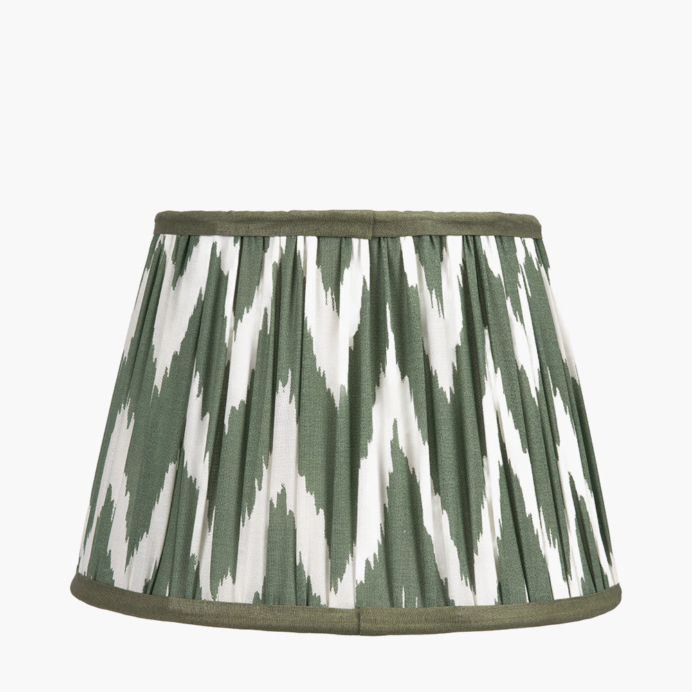 Kamilah 25cm Sage Chevron Pattered Mushroom Pleat Tapered Lampshade