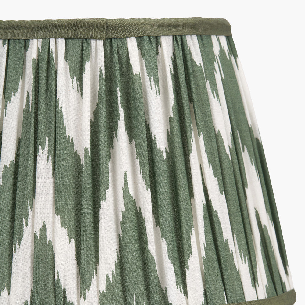 Kamilah 25cm Sage Chevron Pattered Mushroom Pleat Tapered Lampshade