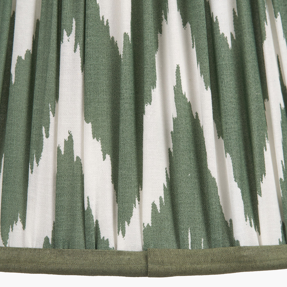 Kamilah 25cm Sage Chevron Pattered Mushroom Pleat Tapered Lampshade