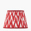 Kamilah 30cm Red Chevron Patterned Mushroom Pleat Tapered Lampshade