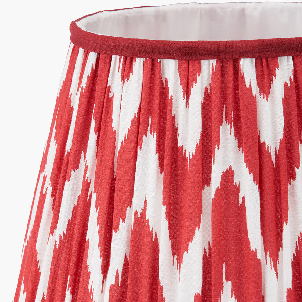Kamilah 30cm Red Chevron Patterned Mushroom Pleat Tapered Lampshade