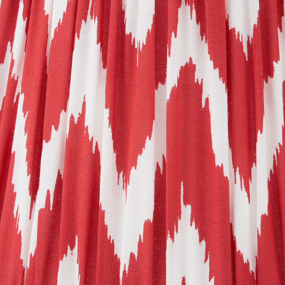 Kamilah 30cm Red Chevron Patterned Mushroom Pleat Tapered Lampshade