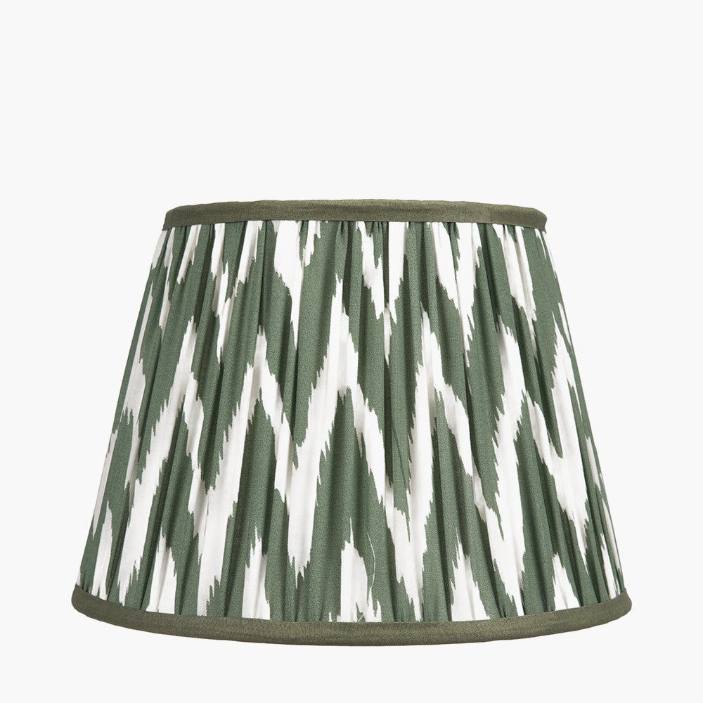 Kamilah 30cm Sage Chevron Pattered Mushroom Pleat Tapered Lampshade