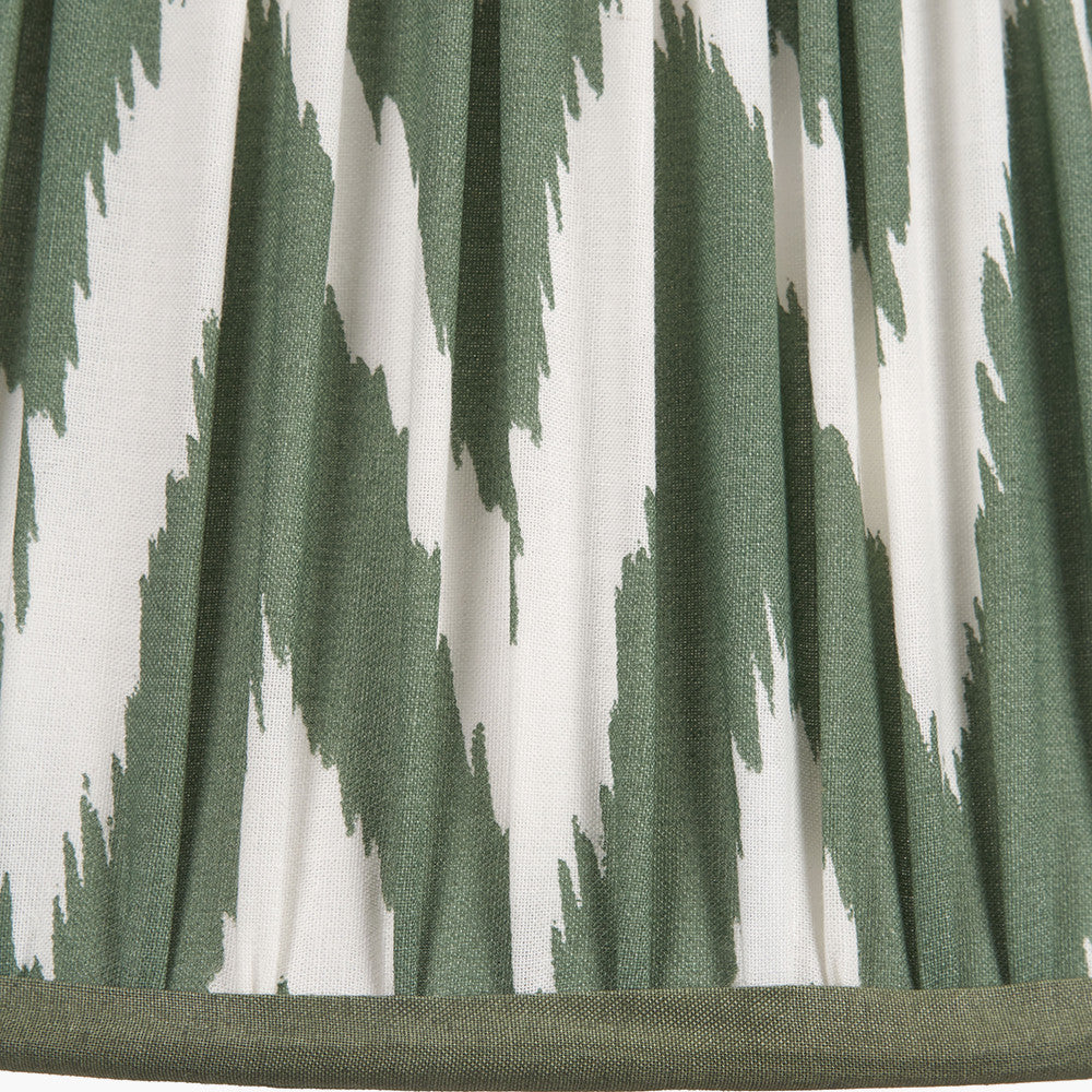 Kamilah 30cm Sage Chevron Pattered Mushroom Pleat Tapered Lampshade