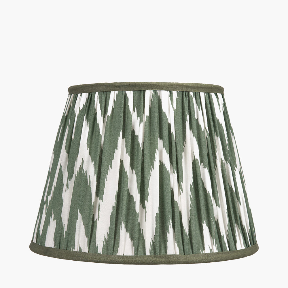 Kamilah 35cm Sage Chevron Pattered Mushroom Pleat Tapered Lampshade