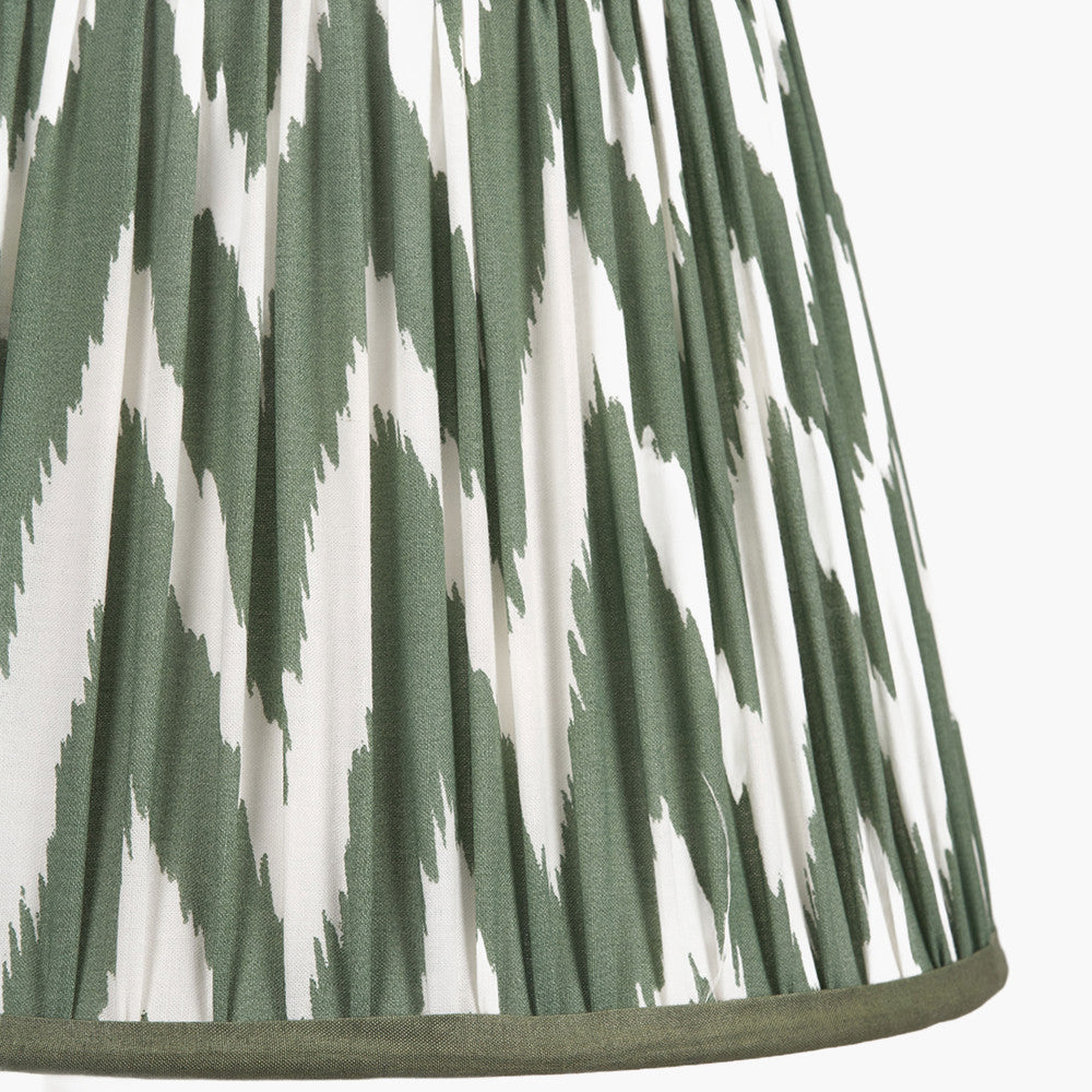 Kamilah 35cm Sage Chevron Pattered Mushroom Pleat Tapered Lampshade