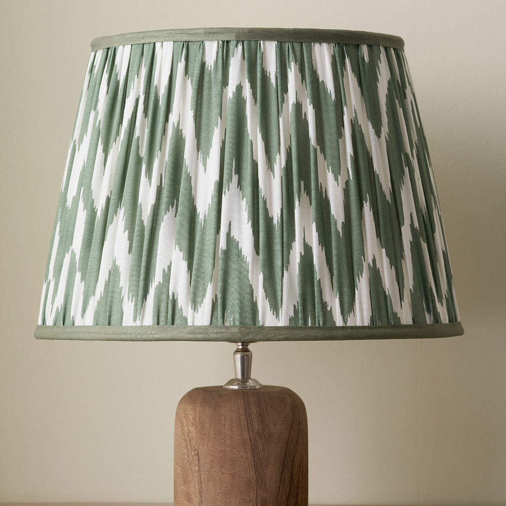 Kamilah 35cm Sage Chevron Pattered Mushroom Pleat Tapered Lampshade