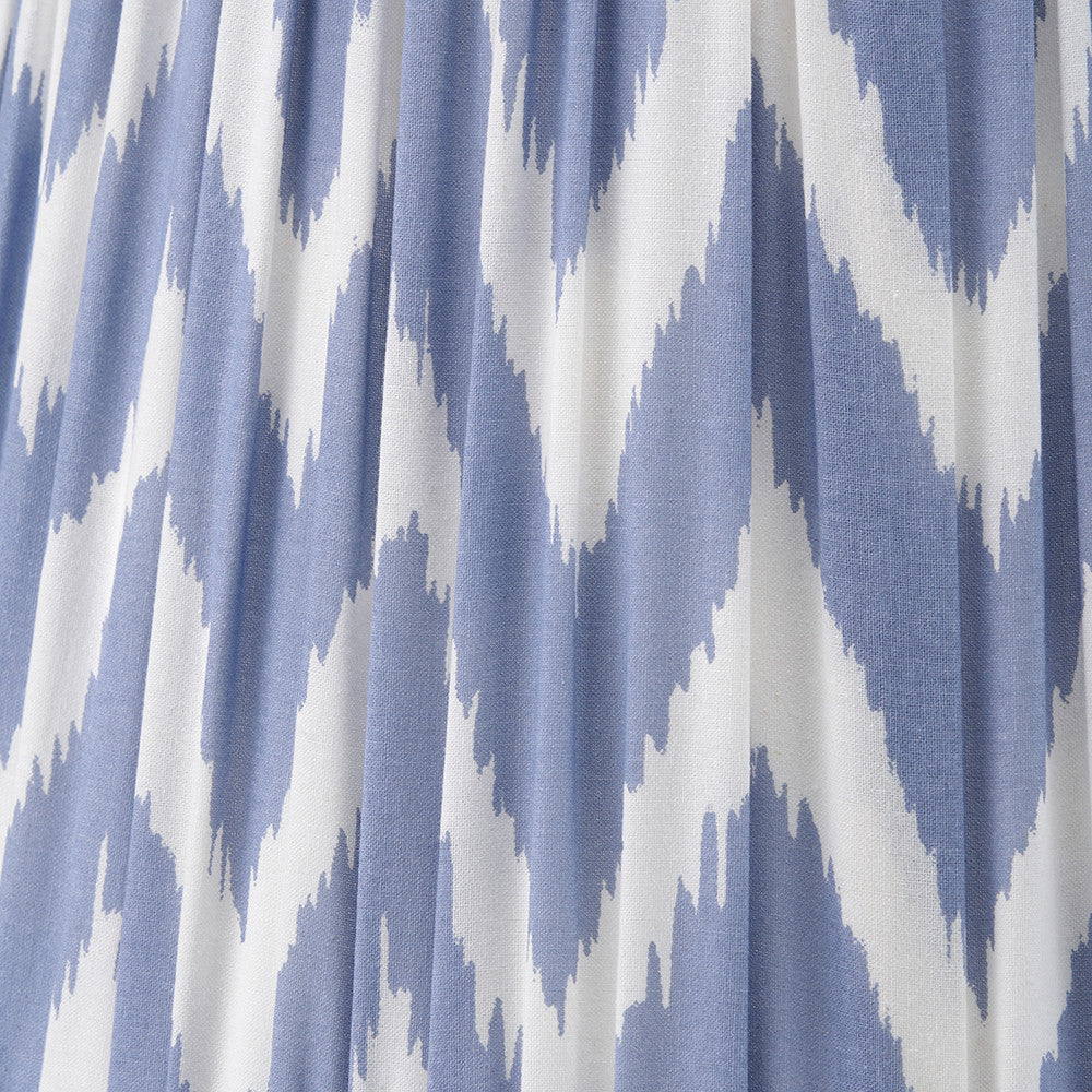 Kamilah 40cm Blue Chevron Patterned Mushroom Pleat Tapered Lampshade