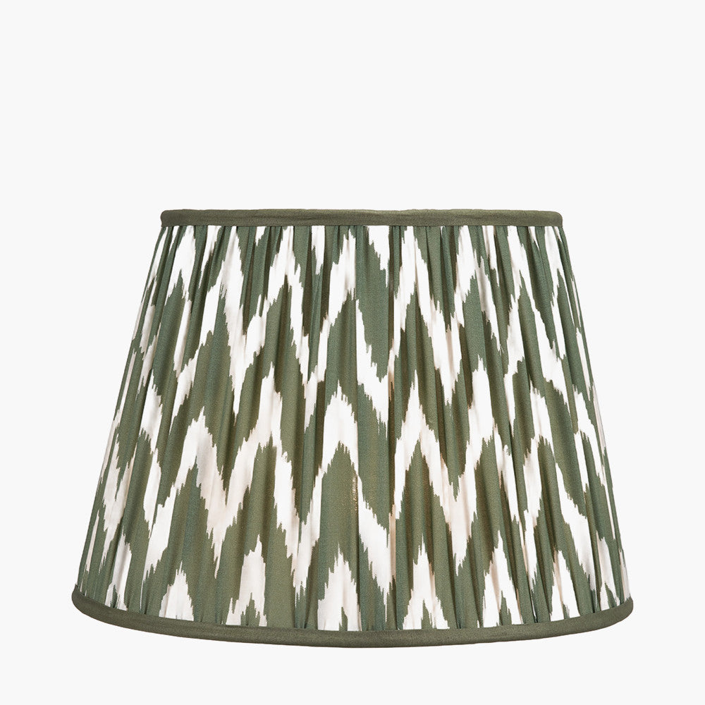 Kamilah 40cm Sage Chevron Pattered Mushroom Pleat Tapered Lampshade