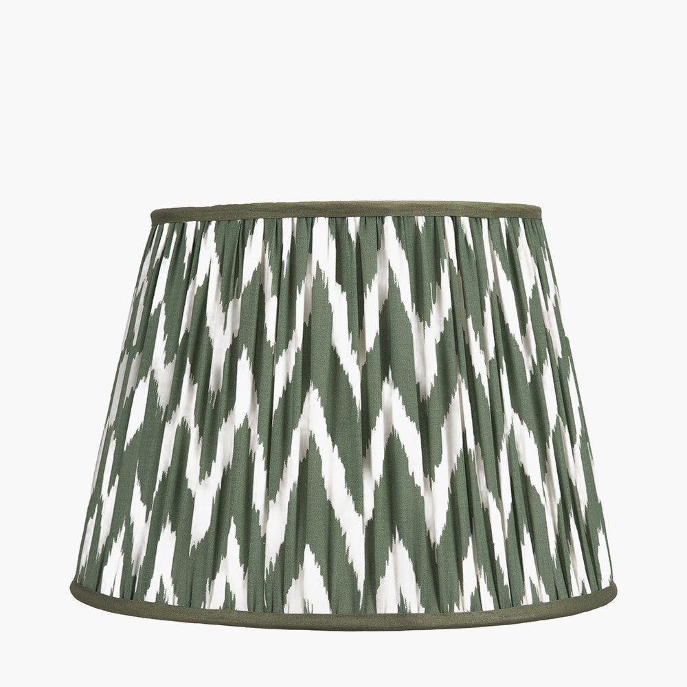 Kamilah 40cm Sage Chevron Pattered Mushroom Pleat Tapered Lampshade