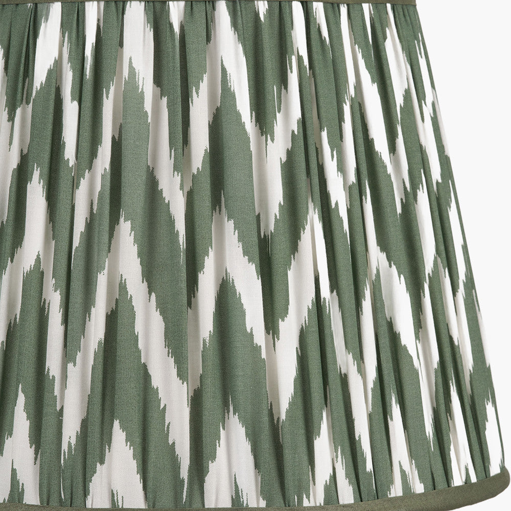 Kamilah 40cm Sage Chevron Pattered Mushroom Pleat Tapered Lampshade