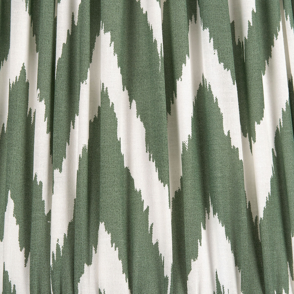 Kamilah 40cm Sage Chevron Pattered Mushroom Pleat Tapered Lampshade