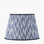 Kamilah 45cm Blue Chevron Patterned Mushroom Pleat Tapered Lamp Shade