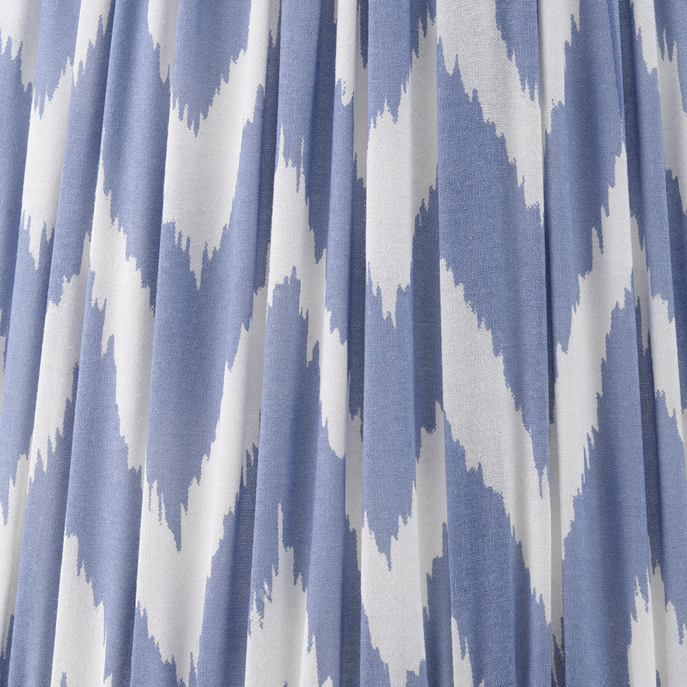 Kamilah 45cm Blue Chevron Patterned Mushroom Pleat Tapered Lamp Shade