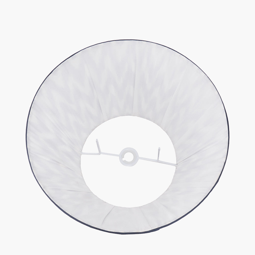 Kamilah 45cm Blue Chevron Patterned Mushroom Pleat Tapered Lamp Shade