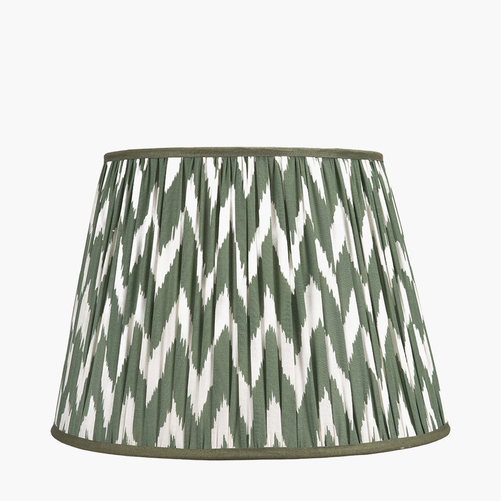 Kamilah 45cm Sage Chevron Pattered Mushroom Pleat Tapered Lampshade