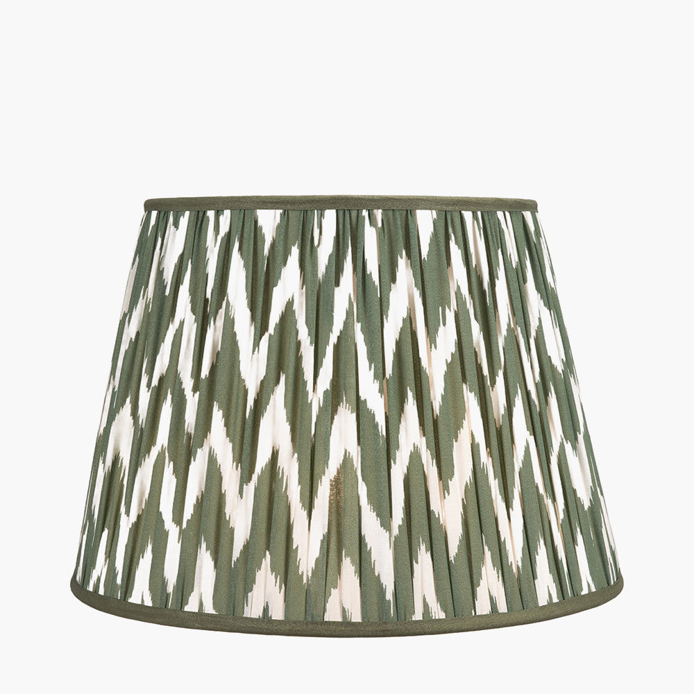 Kamilah 45cm Sage Chevron Pattered Mushroom Pleat Tapered Lampshade