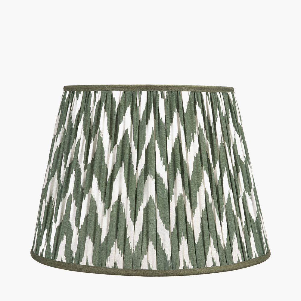 Kamilah 45cm Sage Chevron Pattered Mushroom Pleat Tapered Lampshade