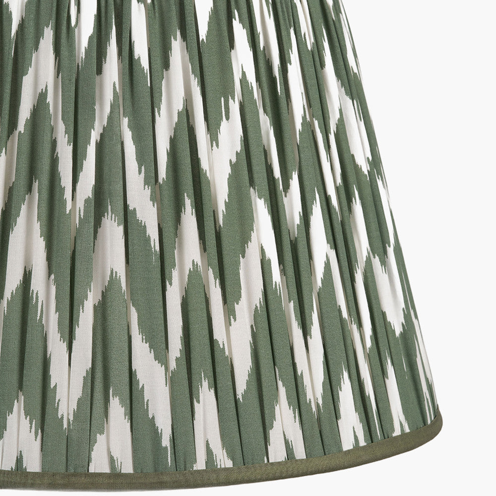 Kamilah 45cm Sage Chevron Pattered Mushroom Pleat Tapered Lampshade