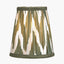 Kamilah 14cm Sage Chevron Pattered Mushroom Pleat Tall Tapered Candle Clip Lampshade