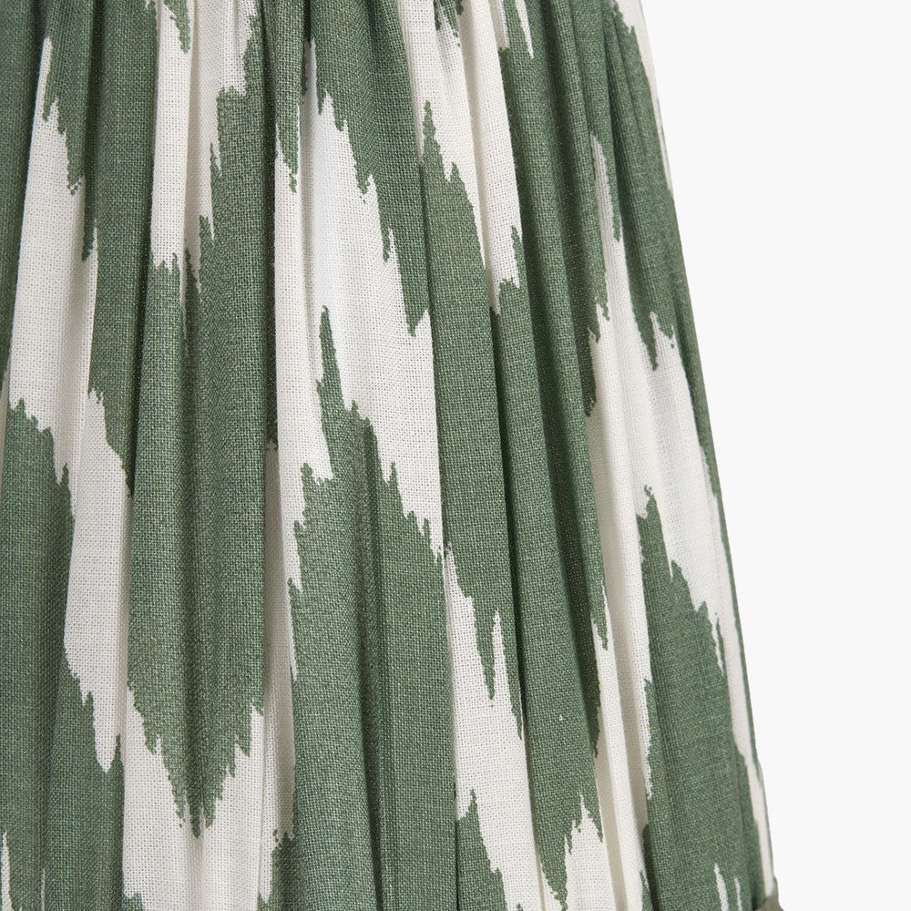 Kamilah 14cm Sage Chevron Pattered Mushroom Pleat Tall Tapered Candle Clip Lampshade