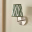 Kamilah 14cm Sage Chevron Pattered Mushroom Pleat Tall Tapered Candle Clip Lampshade