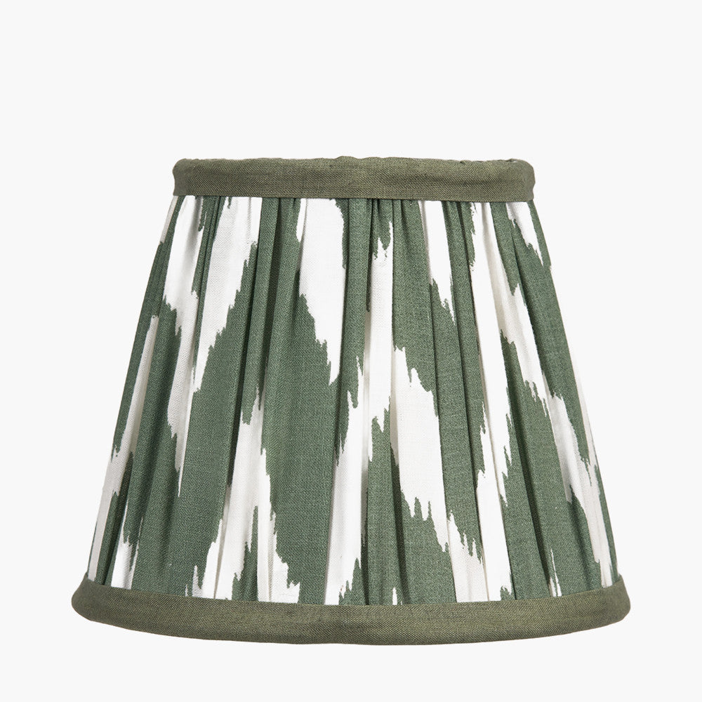 Kamilah 16cm Sage Chevron Pattered Mushroom Pleat Tapered Lampshade