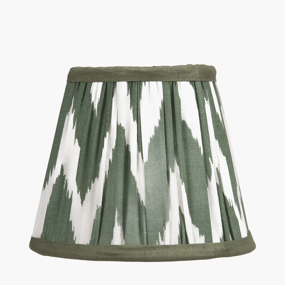 Kamilah 16cm Sage Chevron Pattered Mushroom Pleat Tapered Lampshade