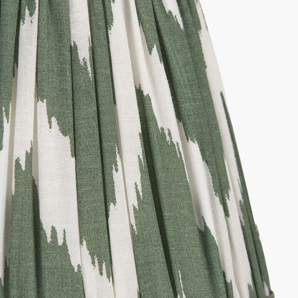 Kamilah 16cm Sage Chevron Pattered Mushroom Pleat Tapered Lampshade
