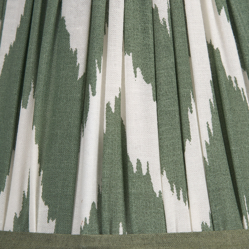 Kamilah 16cm Sage Chevron Pattered Mushroom Pleat Tapered Lampshade