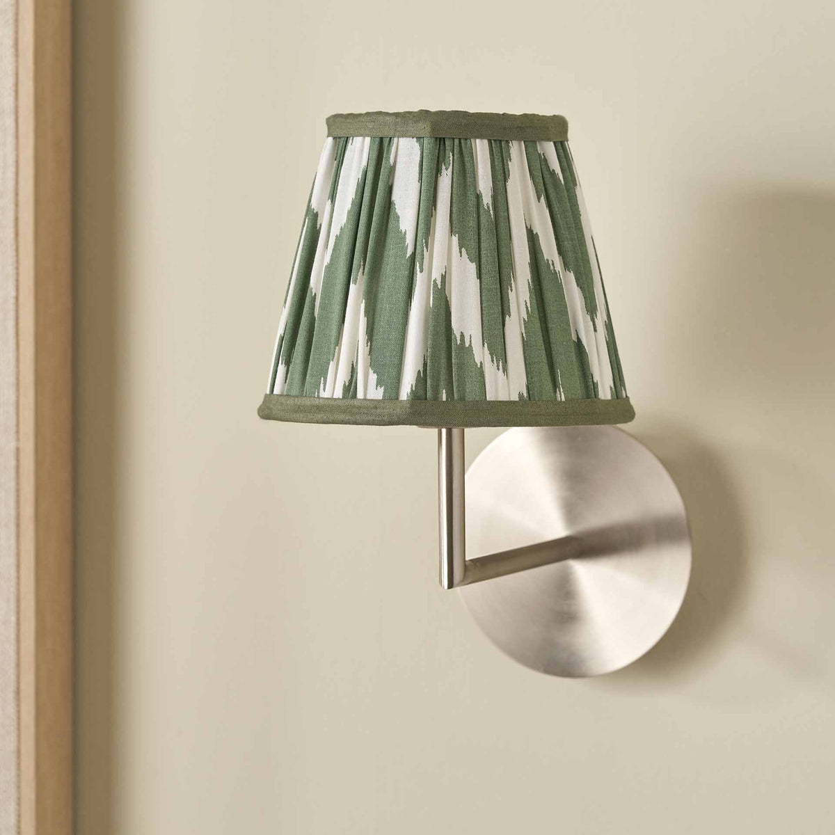 Kamilah 16cm Sage Chevron Pattered Mushroom Pleat Tapered Lampshade
