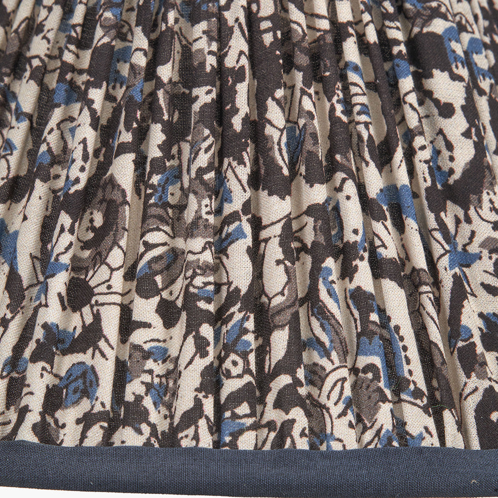 Ornella 25cm Blue Floral Design Mushroom Pleat Empire Lampshade