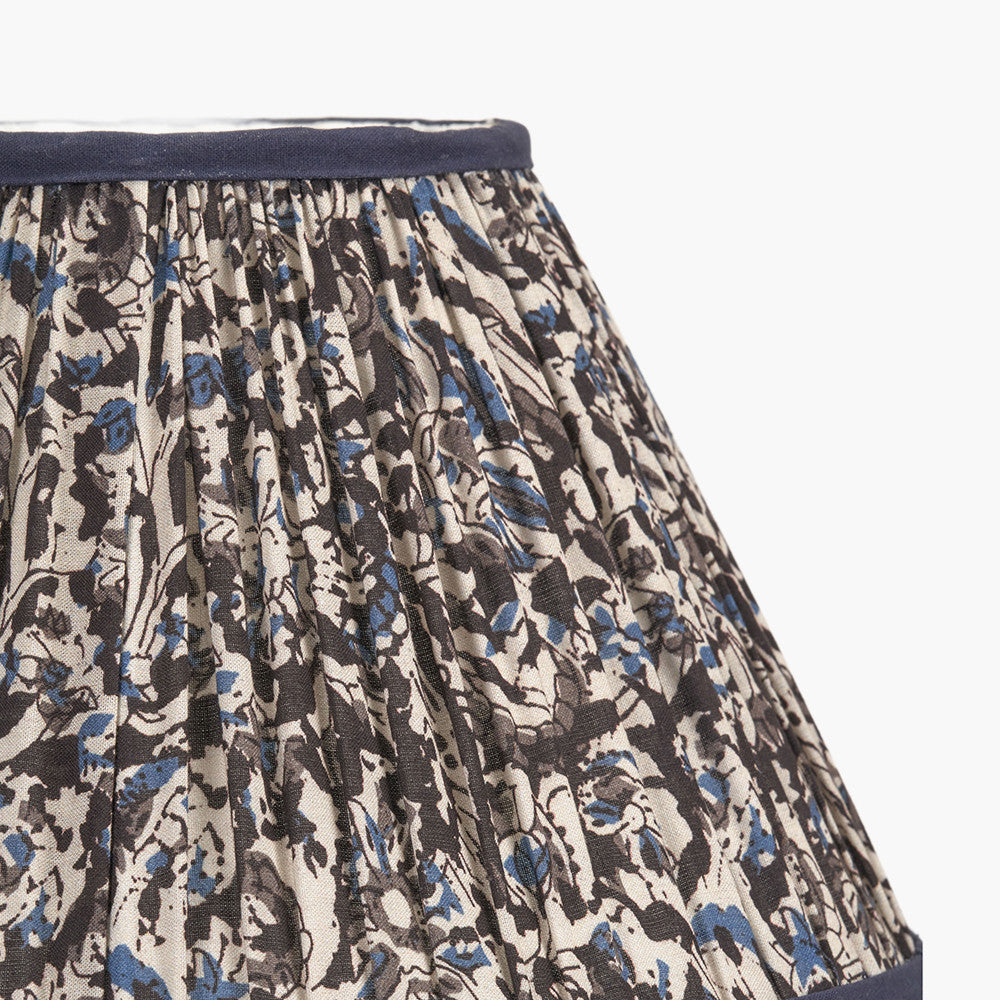 Ornella 30cm Blue Floral Design Mushroom Pleat Empire Lampshade