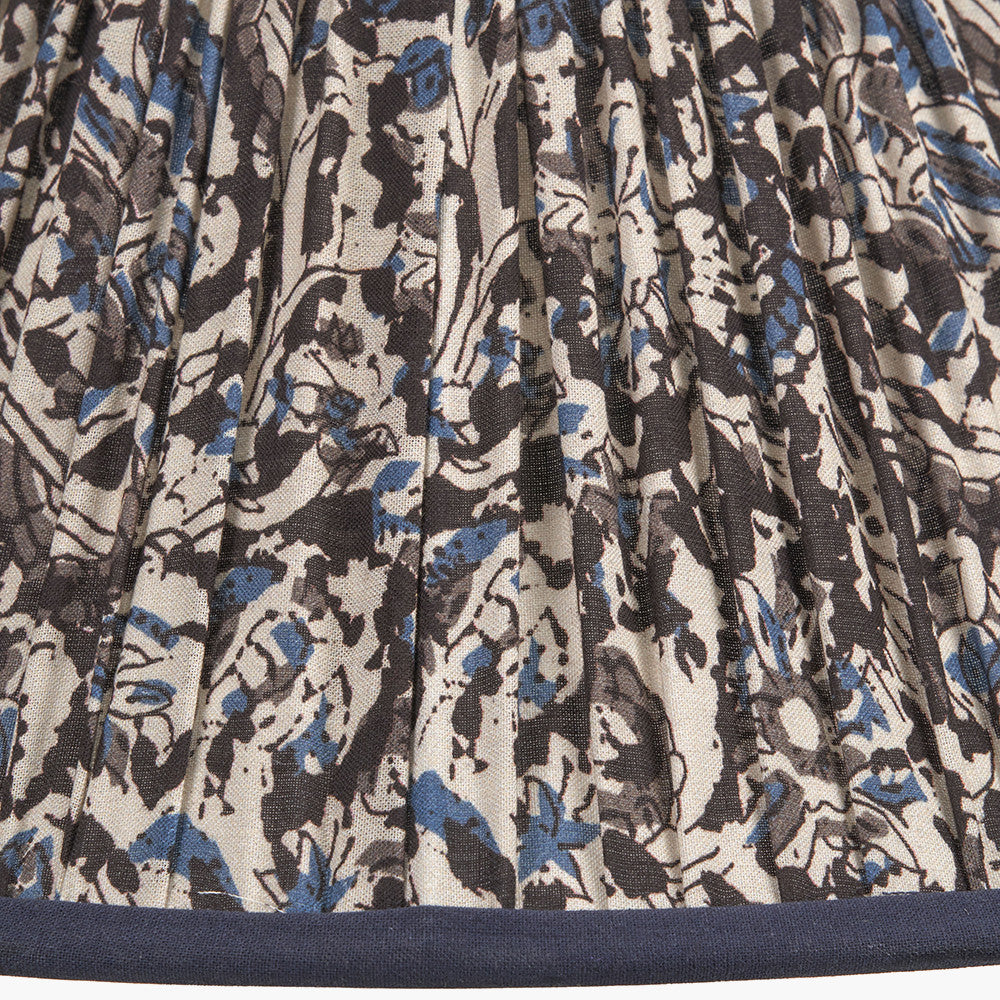Ornella 30cm Blue Floral Design Mushroom Pleat Empire Lampshade