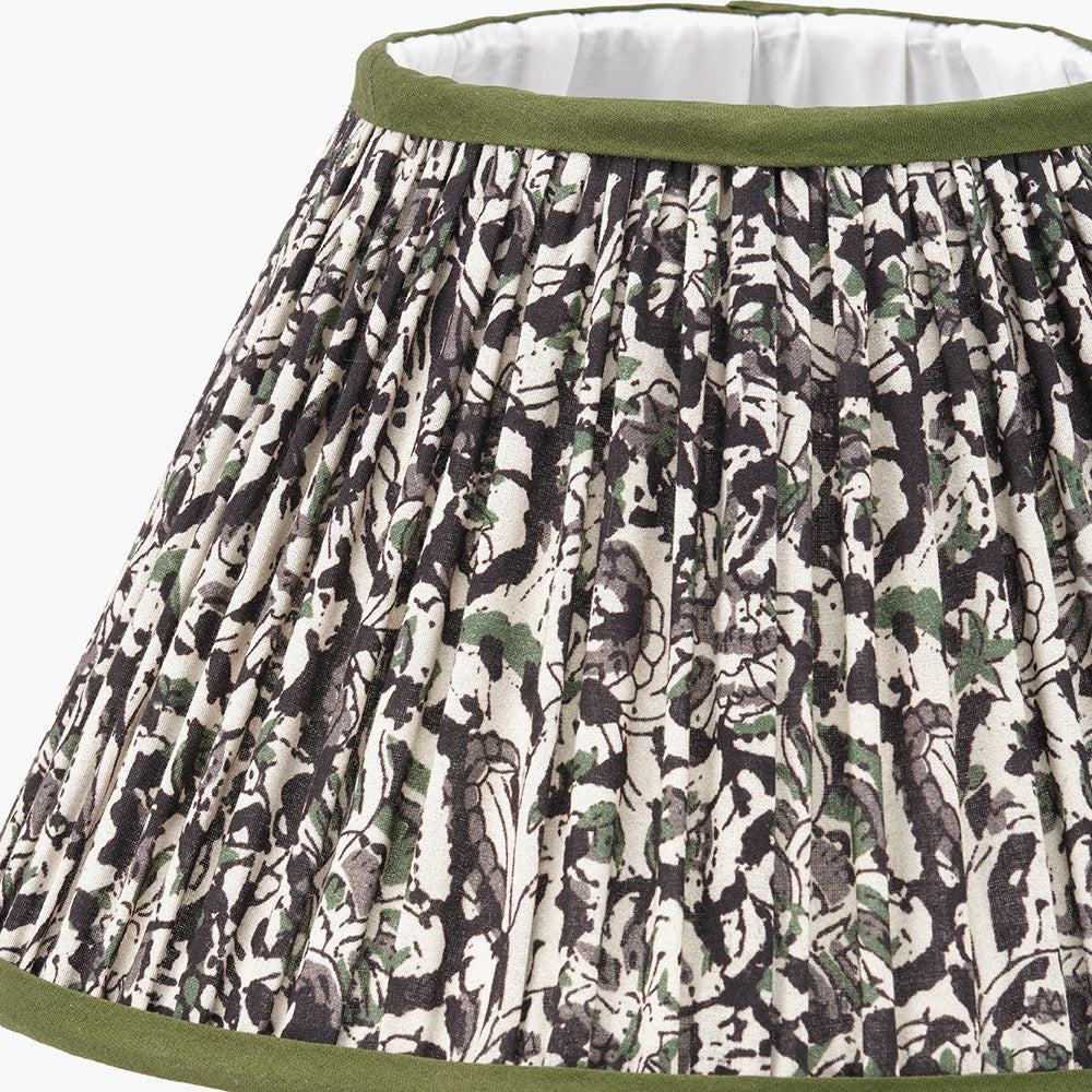 Ornella 30cm Green Floral Design Mushroom Pleat Empire Lampshade