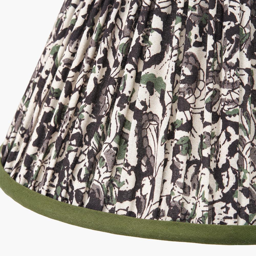 Ornella 30cm Green Floral Design Mushroom Pleat Empire Lampshade