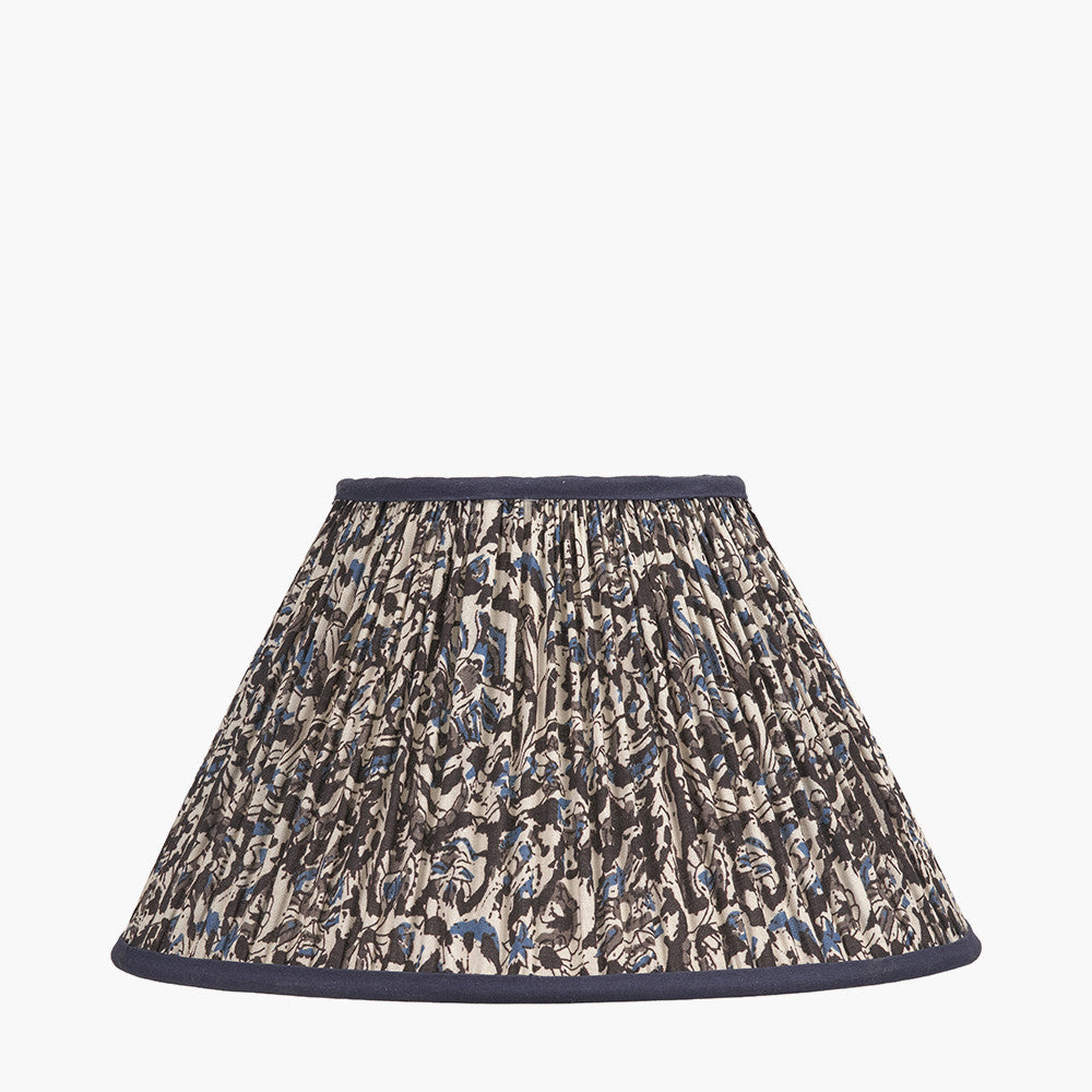 Ornella 35cm Blue Floral Design Mushroom Pleat Empire Lampshade