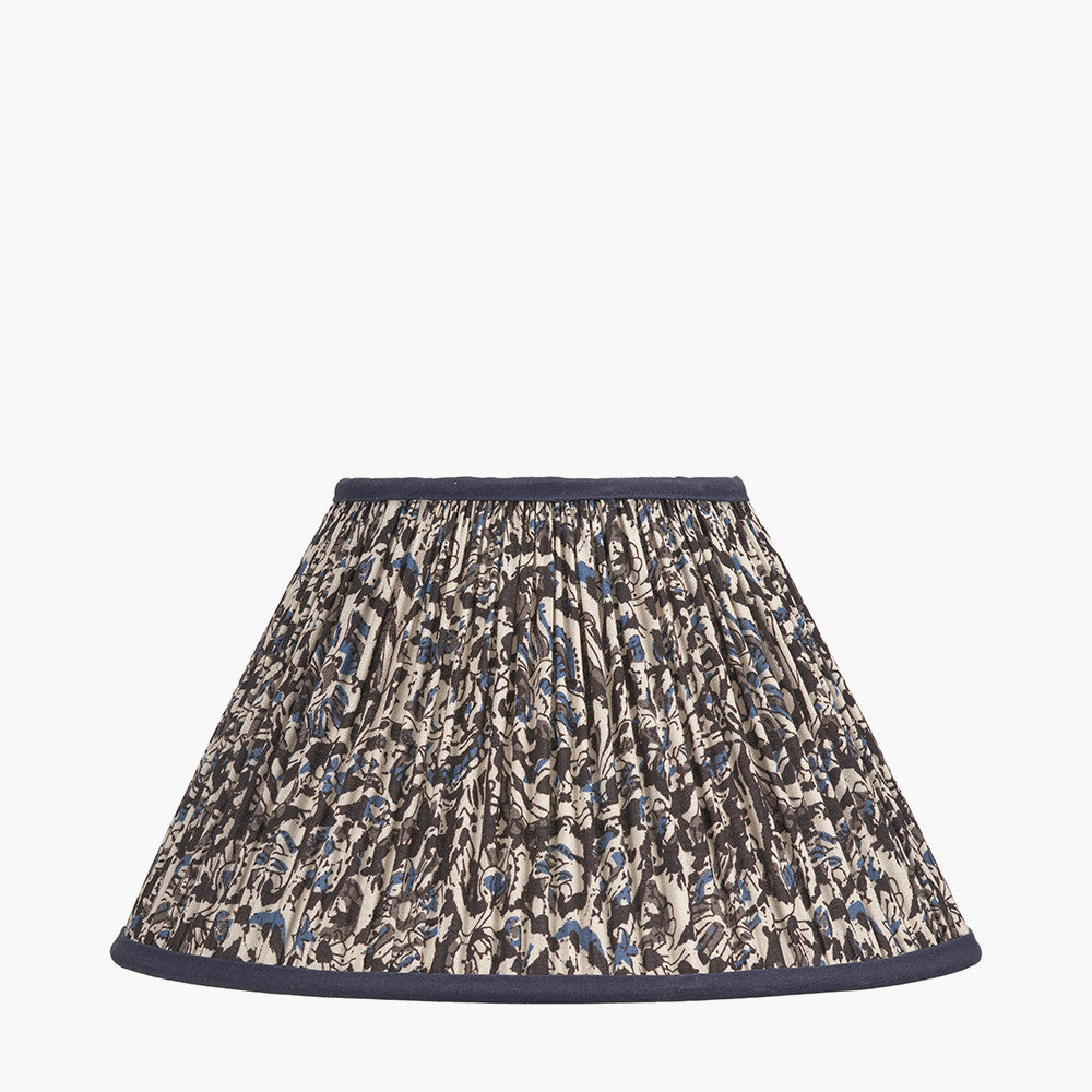 Ornella 35cm Blue Floral Design Mushroom Pleat Empire Lampshade