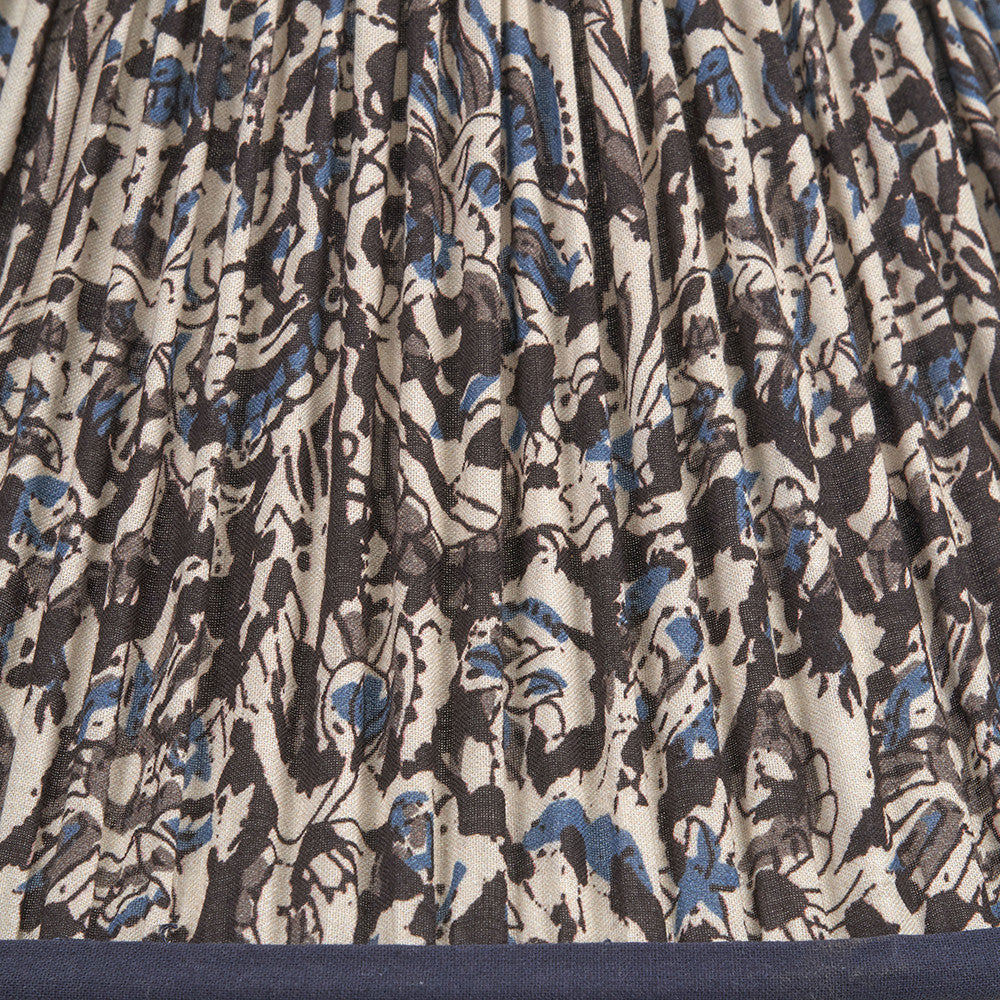 Ornella 35cm Blue Floral Design Mushroom Pleat Empire Lampshade