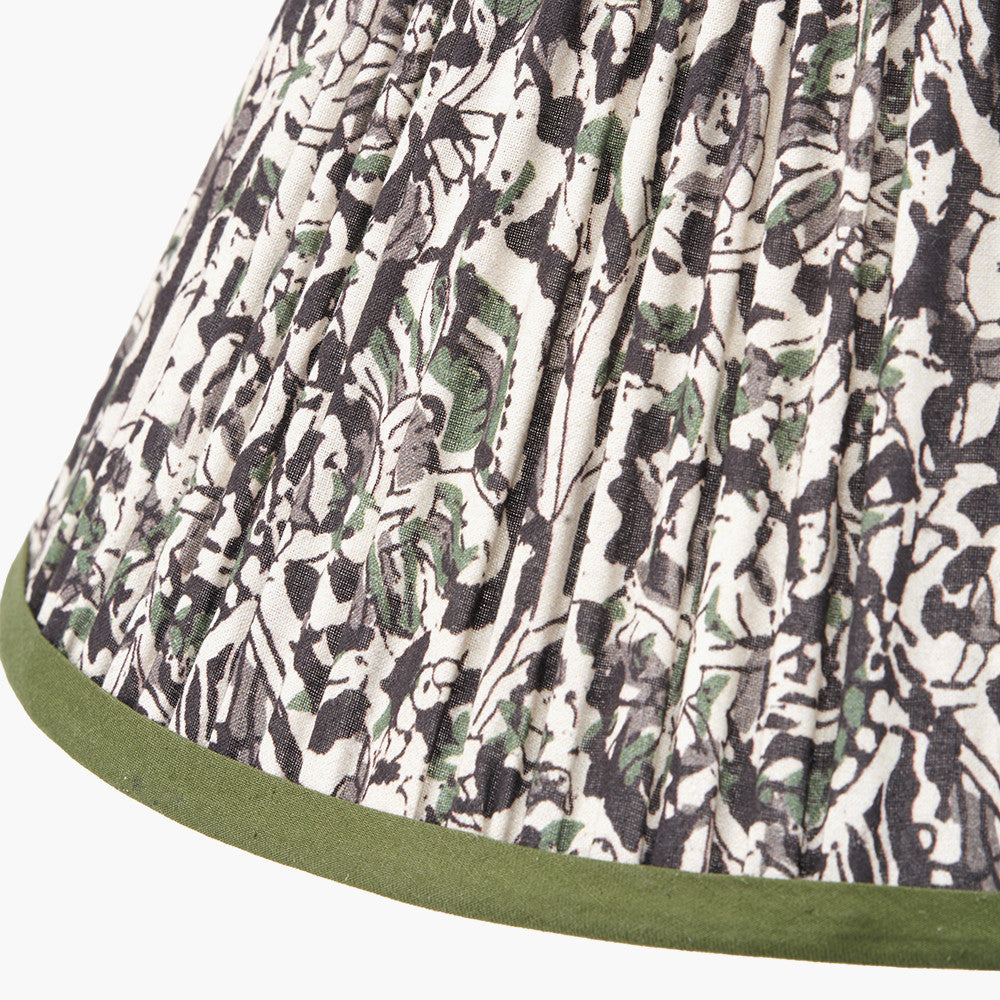 Ornella 35cm Green Floral Design Mushroom Pleat Empire Lampshade