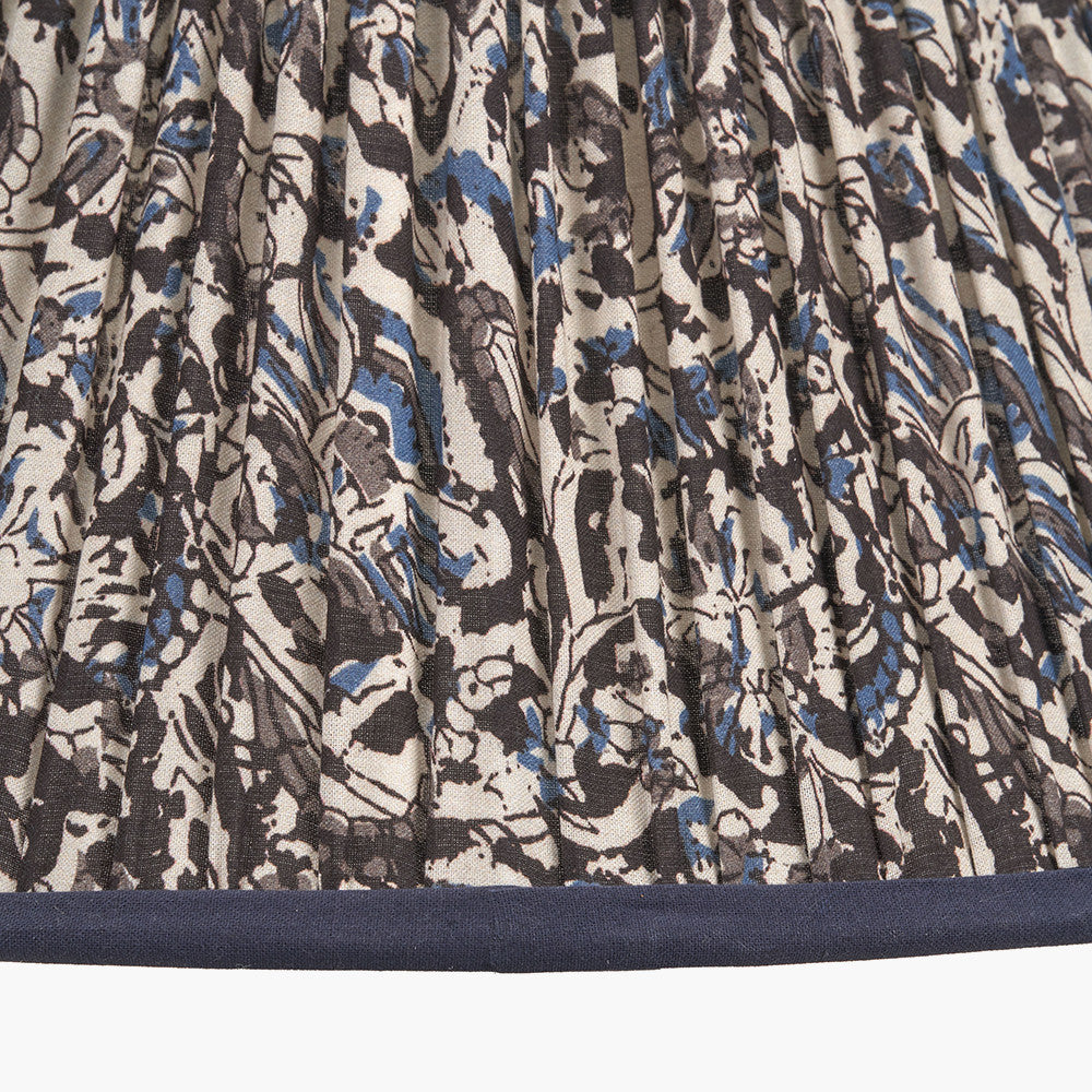 Ornella 40cm Blue Floral Design Mushroom Pleat Empire Lampshade