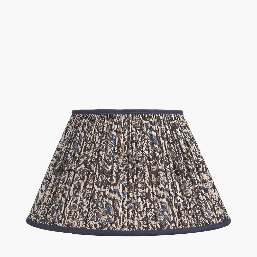 Ornella 45cm Blue Floral Design Mushroom Pleat Empire Lampshade